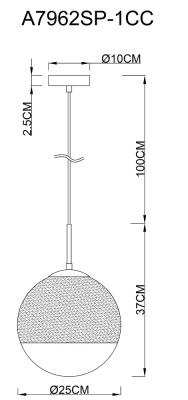 Подвесной светильник Arte Lamp JUPITER chrome