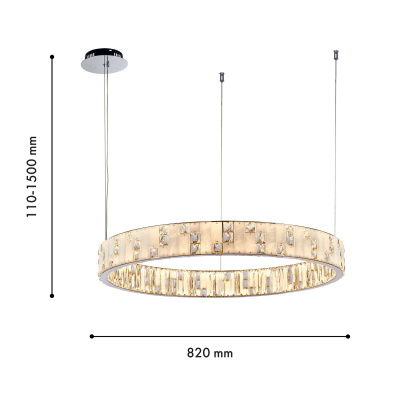 4205-8P, подвесная люстра, D820xH110/1500, 2xLEDx44W, 8800LM, 3000K, included