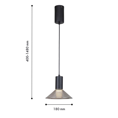 4622-1P, подвес, D180xH400/1480, 1xLEDx6W, 480LM, 3000K, included