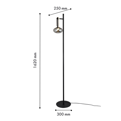 4284-1F, напольный светильник, L300xW250xH1620, LEDx9W, 450LM, 4000K, included, switch