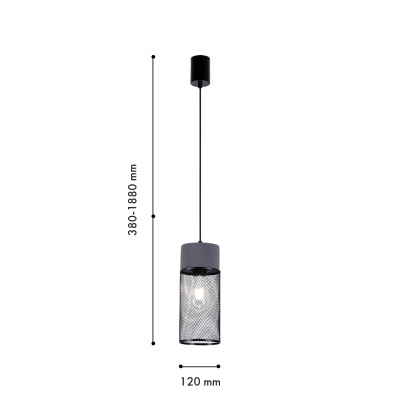 4273-1P, подвес, D120xH380/1880, 1xE27x60W, excluded