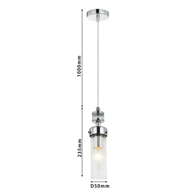 2819-1P, подвес, D100xH235/1270, 1xE14x40W, excluded