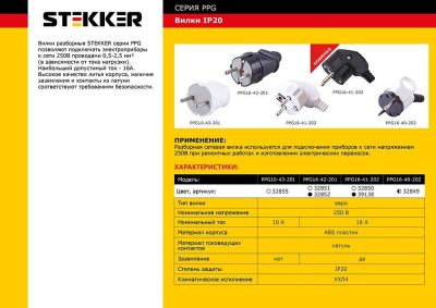 Вилка STEKKER PPG10-43-201