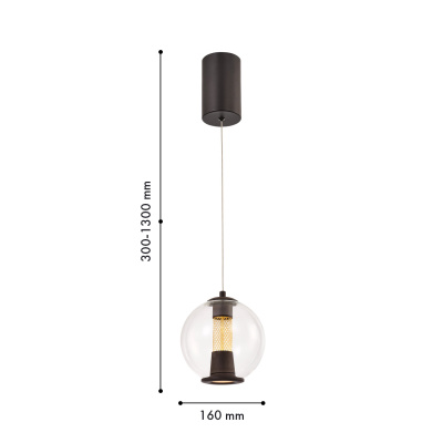 4550-1P, подвес, D160xH300/1300, LEDx7W, 235LM, 4000K, included