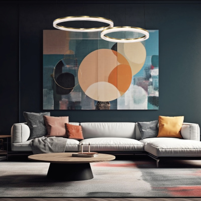 4399-6P, подвесная люстра, D600xH100/1500, LEDx30W, 2625LM, 4000K, IP20, included