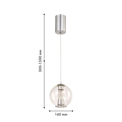 4552-1P, подвес, D160xH300/1300, LEDx7W, 300LM, 4000K, included