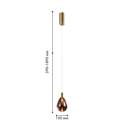 4256-1P, подвес, D150xH390/1890, LEDx4.3W, 520LM, 4000K, included