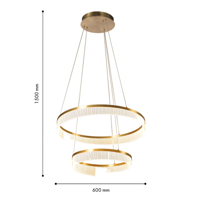 4678-6P, подвесная люстра, D600xH505/1500, LEDx50W, 3100LM, 3000K, IP20, included