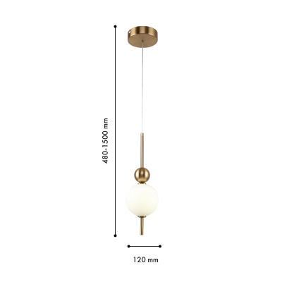 4088-1P, подвес, D120xH480/1500, 1xLEDx6W, 450LM, 4000K, included