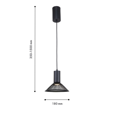 4623-1P, подвес, D180xH350/1500, 1xLEDx6W, 660LM, 3000K, included