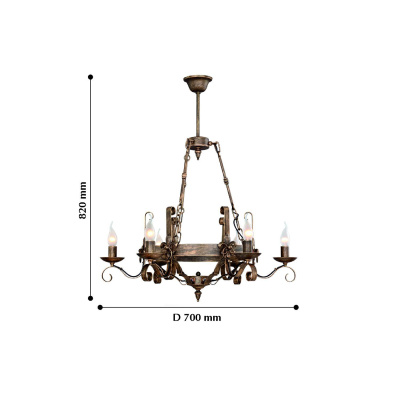 2159-6P, люстра подвесная, D700xH820, 6xE14x40W, excluded