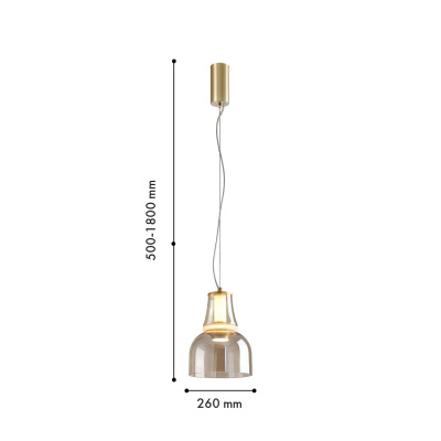 4242-1P, подвес, D260xH500/1800, LEDx6W, 639LM, 4000K, included