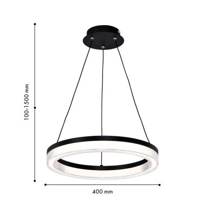 4399-4P, подвесная люстра, D400xH100/1500, LEDx21W, 1838LM, 4000K, IP20, included