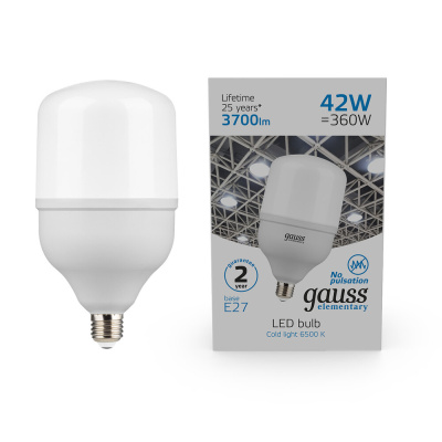 Светодиодная лампа Gauss T120 42W 3700Lm 6500K E27 63234