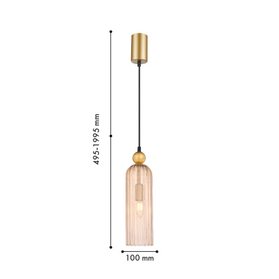 4368-1P, подвес, D100xH495/1995, 1xE14x40W, excluded