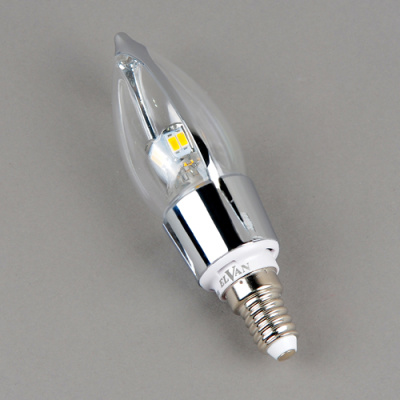 E14-5W-6000K-Q100B Лампа LED (Свеча хром) от интернет магазина Elvan.ru