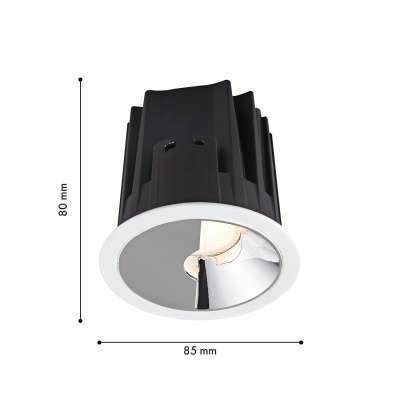 4429-1C, врезной светильник, D85xH78, cutout:D75, LEDx10W, 600LM, 4000K, IP20, CRI>90, included