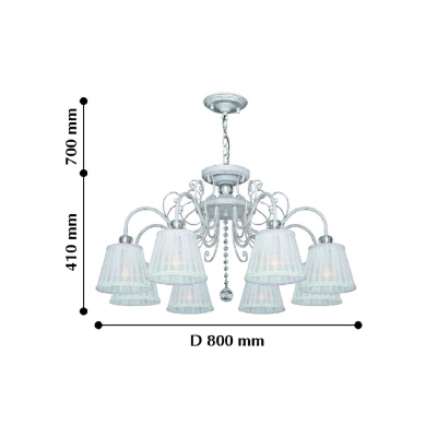2150-8PC, люстра подвесная, D800xH410/1110, 8xE14x40W, excluded