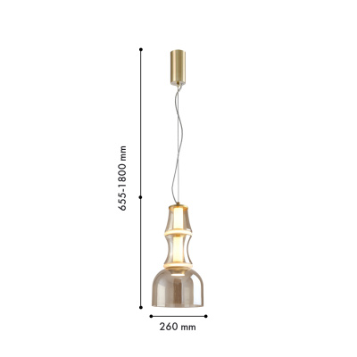 4242-2P, подвес, D260xH655/1800, LEDx12W, 675LM, 4000K, included