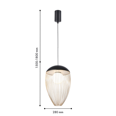 4241-1P, подвес, D280xH580/1800, LEDx7W, 650LM, 4000K, included