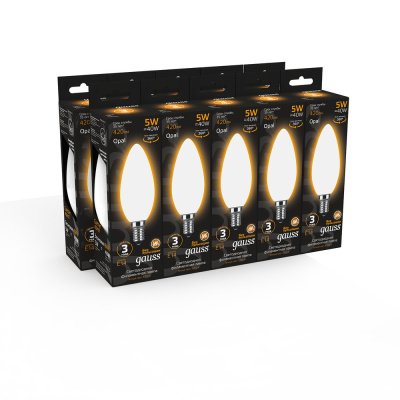 Светодиодная лампа Gauss Свеча 5W 420Lm 2700K E14 103201105