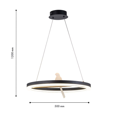 4654-1P, подвесная люстра, D500xH250/1300, LEDx25W, 1500LM, 4000K, included