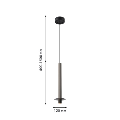 4404-1P, подвес, D120xH500/1500, LEDx6W, 525LM, 4000K, IP20, included