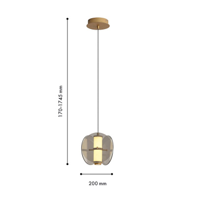 4625-1P, подвес, D200xH210/1745, LEDx10W, 490LM, 3000K, included