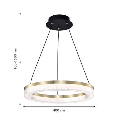 4400-4P, подвесная люстра, D400xH100/1500, LEDx21W, 1838LM, 4000K, IP20, included