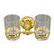 98810G Держатель 2-х стаканов со стеклом золото ELVAN от интернет магазина Elvan.ru