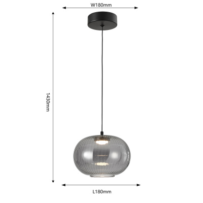 4452-1P, подвес, D180xH280/1430, LEDx4W, 380LM, 4000K, included