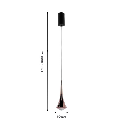 4292-1P, подвес, D90xH1500/1770, LEDx5W, 450LM, 4000K, included