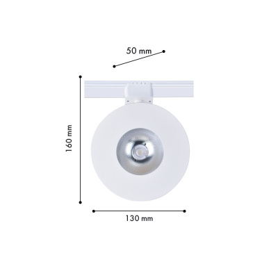 4231-1U, трековый светильник, D130xH160, LEDx8W, 42V, 550LM, 3000-6000K, CRI>90, included