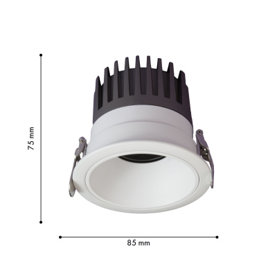 4420-1C, врезной светильник, D85xH75, cutout:D75, LEDx9W, 770LM, 4000K, IP20, CRI>90, beam angle:36, included