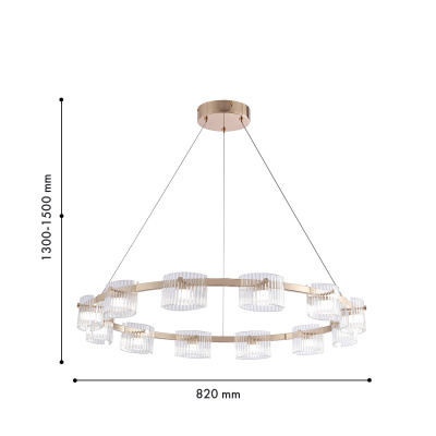 4248-12P, подвесная люстра, D820xH1300/1500, 12xLEDx5W, 1440LM, 4000K, included