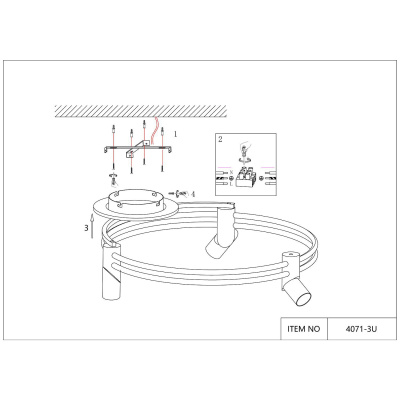 4071-3U, потолочный светильник, L680xW600xH210, LEDx135W, 3500-7000LM, 3000-6000K, included, remote control