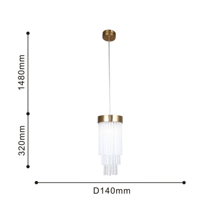 4189-1P, подвес, D140xH400/1800, 1xG9x40W, excluded