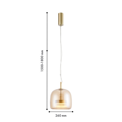 4235-1P, подвес, D260xH460/1800, LEDx12W, 1300LM, 4000K, included
