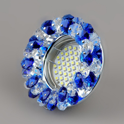 8003-MR16-5.3-Bl-Ch Светильник точечный синий-прозрачный-хром от интернет магазина Elvan.ru