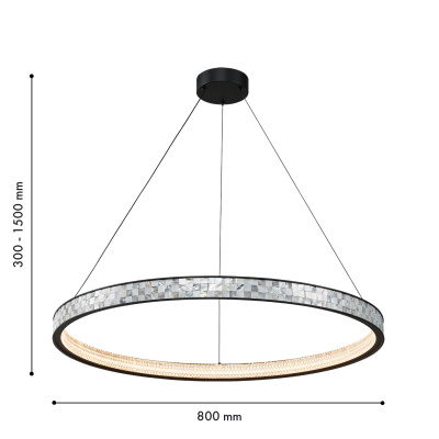 4704-8P, подвесная люстра, D800xH300/1500, LEDx45W, 1350LM, 4000K, included