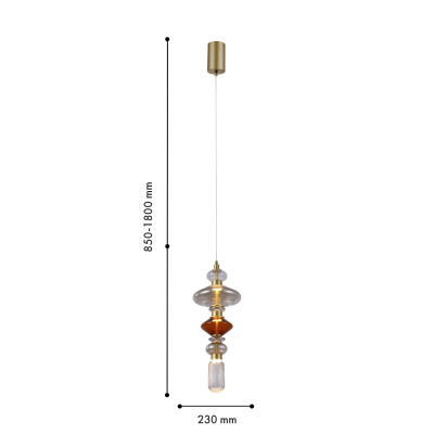 4237-1P, подвес, D230xH850/1800, LEDx12W, 1560LM, 4000K, included