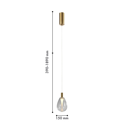 4257-1P, подвес, D150xH390/1890, LEDx4.3W, 520LM, 4000K, included