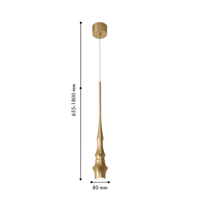 4329-1P, подвес, D80xH655/1800, LEDx6W, 480LM, 4000K, included