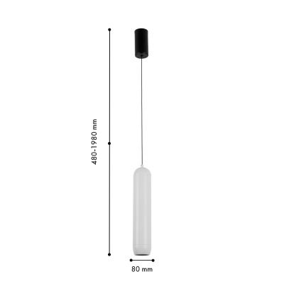4293-1P, подвес, D80xH500/1800, LEDx5W, 450LM, 4000K, included