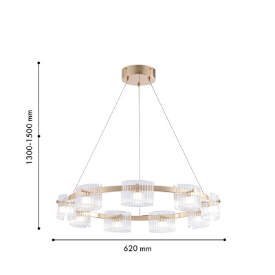 4248-9P, подвесная люстра, D620xH1300/1500, 9xLEDx5.5W, 1080LM, 4000K, included