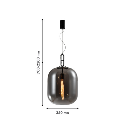 4265-1P, подвес, D350xH700/2200, 1xE27x40W, excluded