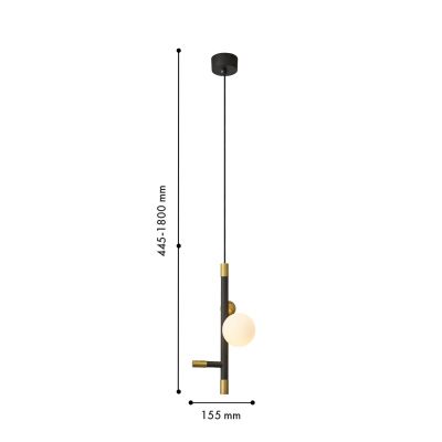 4324-1P, подвес, L155xW140xH445/1800, LEDx5W, 400LM, 4000K, included