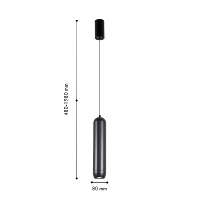 4294-1P, подвес, D80xH500/1800, LEDx5W, 450LM, 4000K, included