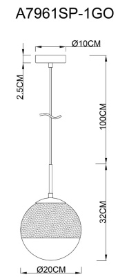 Подвесной светильник Arte Lamp JUPITER gold