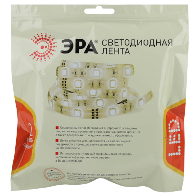 Светодиодная лента ЭРА 28,8W/m 280LED/m 2835SMD теплый белый 2,5M LS2835-28,8-280-24-33-3000К-quadruple-2,5m Б0043106